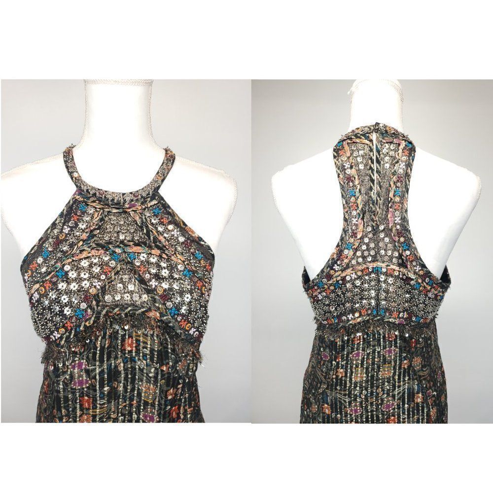 ISABEL MARANT Ophelie Embellished Metallic Printed Silk-blend Chiffon Midi Dress - Picture 8 of 16